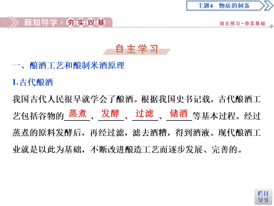 2019-2020学年鲁科版选修6 主题4 综合实验活动　酿制米酒 课件（34张）第3页