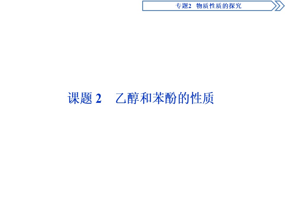 2019-2020学年苏教版选修6 专题2 课题2 乙醇和苯酚的性质 课件（59张）第1页