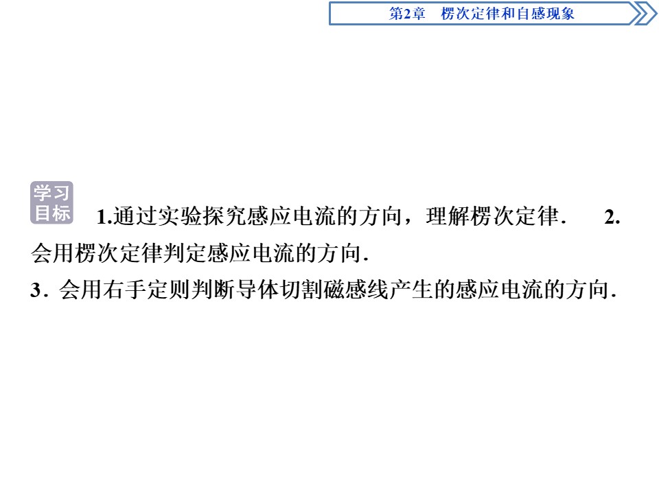 2019-2020学年鲁科版选修3-2 第2章第1节  感应电流的方向 课件（39张）第3页