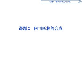 2019-2020学年苏教版选修6 专题7 课题2 阿司匹林的合成 课件（58张）
