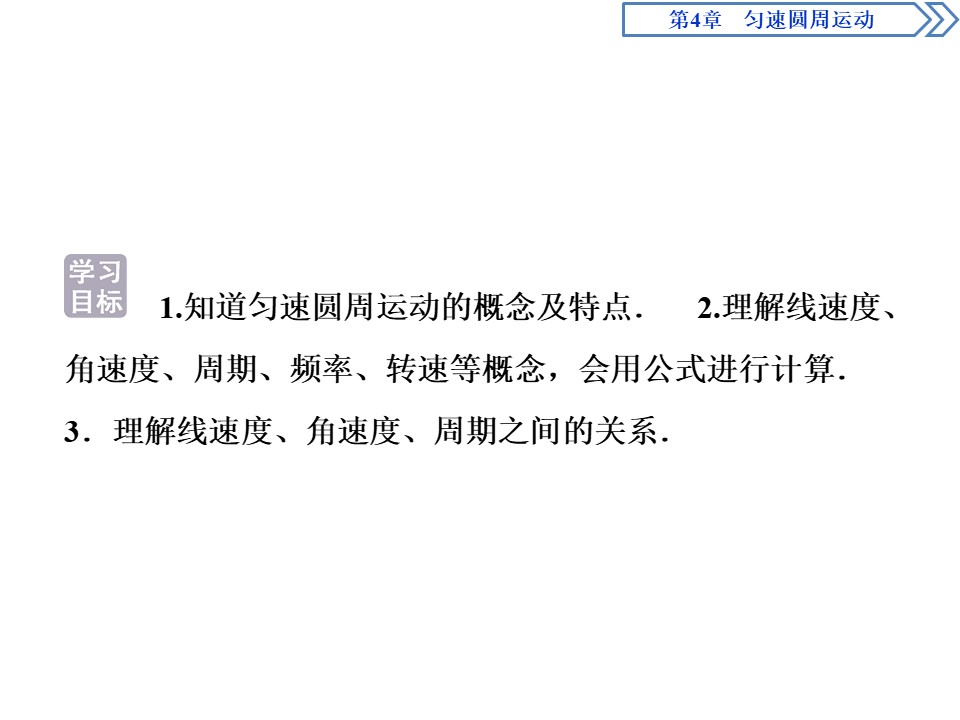 2019-2020学年鲁科版必修2 第4章 第1节 匀速圆周运动快慢的描述 课件（48张）第3页