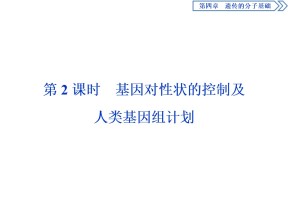 2019-2020学年新苏教版必修2 第四章 第三节　第2课时　基因对性状的控制及人类基因组计划 课件（39张）