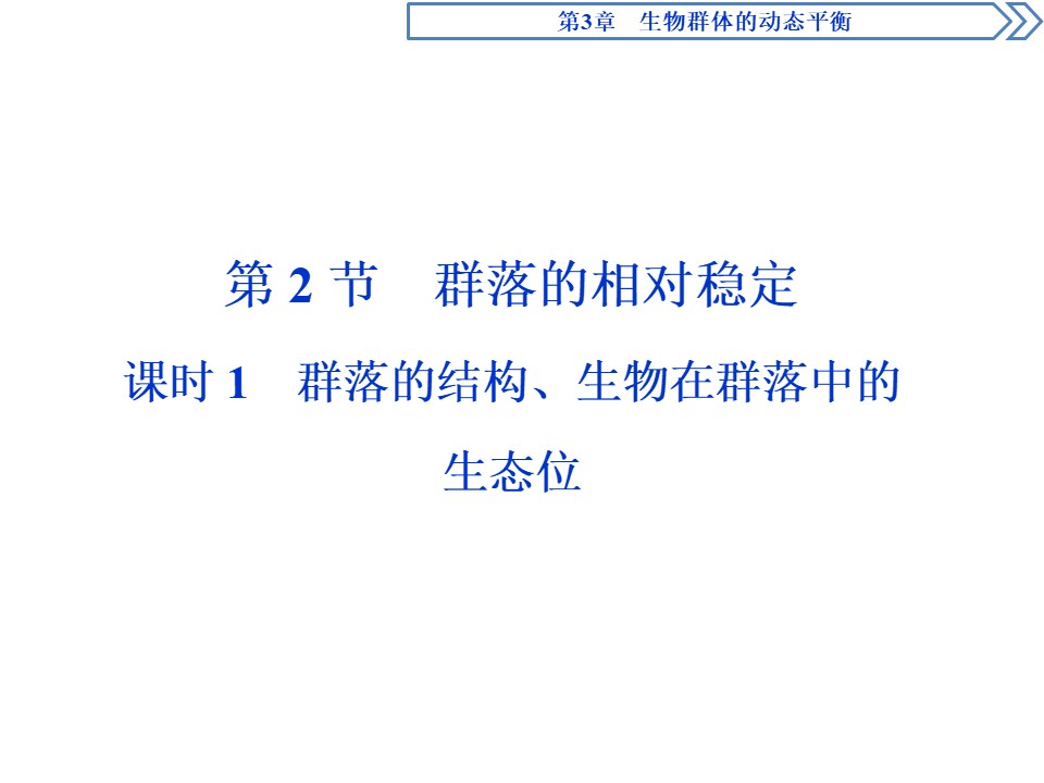 2019-2020学年北师大版必修3 第3章 第2节 课时1　群落的结构、生物在群落中的生态位 课件（39张）第1页