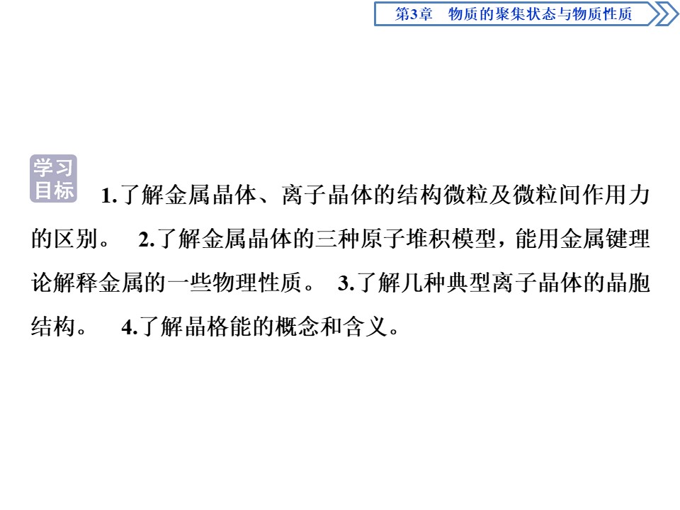 2019-2020学年鲁科版选修3 第3章第2节金属晶体与离子晶体 课件（48张）第2页
