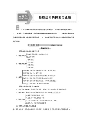 2019-2020学年苏教版选修3 专题5  物质结构的探索无止境 学案