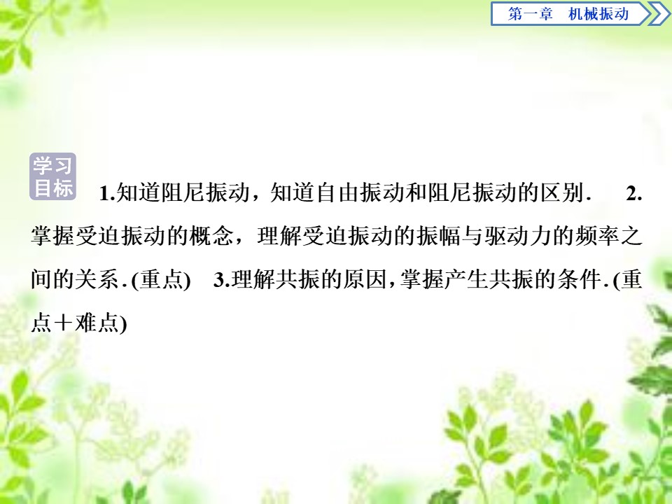 2019-2020学年教科版选修3-4 第一章第4节　阻尼振动　受迫振动 课件（28张）第2页