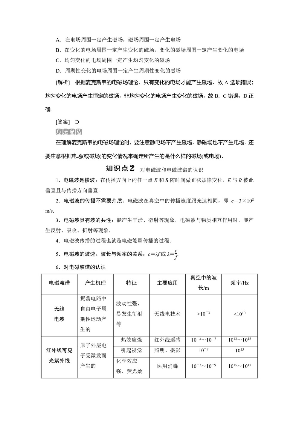 2019-2020学年教科版选修3-4 第三章第2节 电磁场和电磁波 第3节 电磁波谱 电磁波的应用 学案第3页