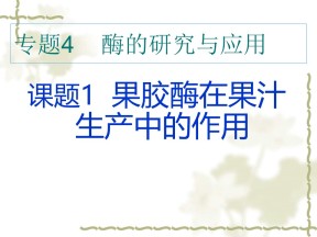 2019-2020学年 人教版 选修1果胶酶在果汁生产中的作用  课件  （22张）