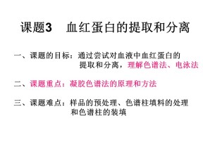 2019-2020学年 人教版 选修1 血红蛋白的提取和分离     课件  （19张）