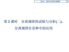 2019-2020学年北师大版必修2 第4章 第1节第2课时 分离规律的试验与分析(二)、分离规律在育种中的应用 课件（45张）