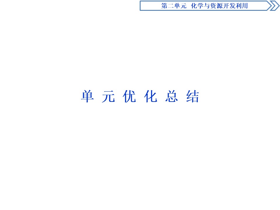 2019-2020人教版选修2 第二单元　化学与资源开发利用 优化总结课件（18张）第1页