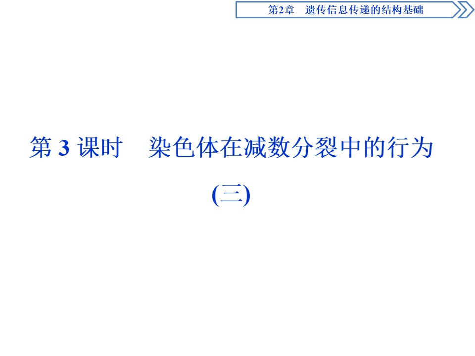 2019-2020学年北师大版必修2 第2章 第1节第3课时 染色体在减数分裂中的行为(三) 课件（34张）第1页