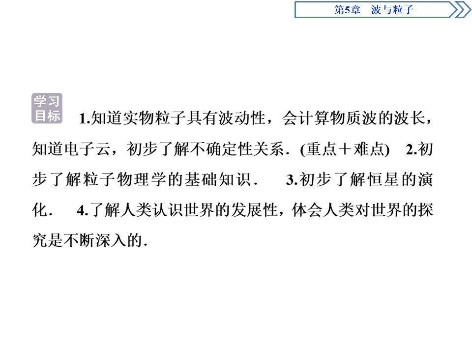 2019-2020学年鲁科版选修3-5 第5章 第3节　实物粒子的波粒二象性 第4节　“基本粒子”与恒星演化 课件（36张）第2页