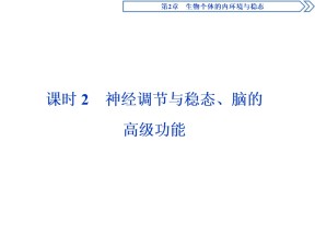 2019-2020学年北师大版必修3 第2章 第3节 课时2　神经调节与稳态、脑的高级功能 课件（25张）