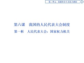 2019-2020学年人教A版政治浙江专用必修2课件：第六课第一框　人民代表大会：国家权力机关 课件（59张