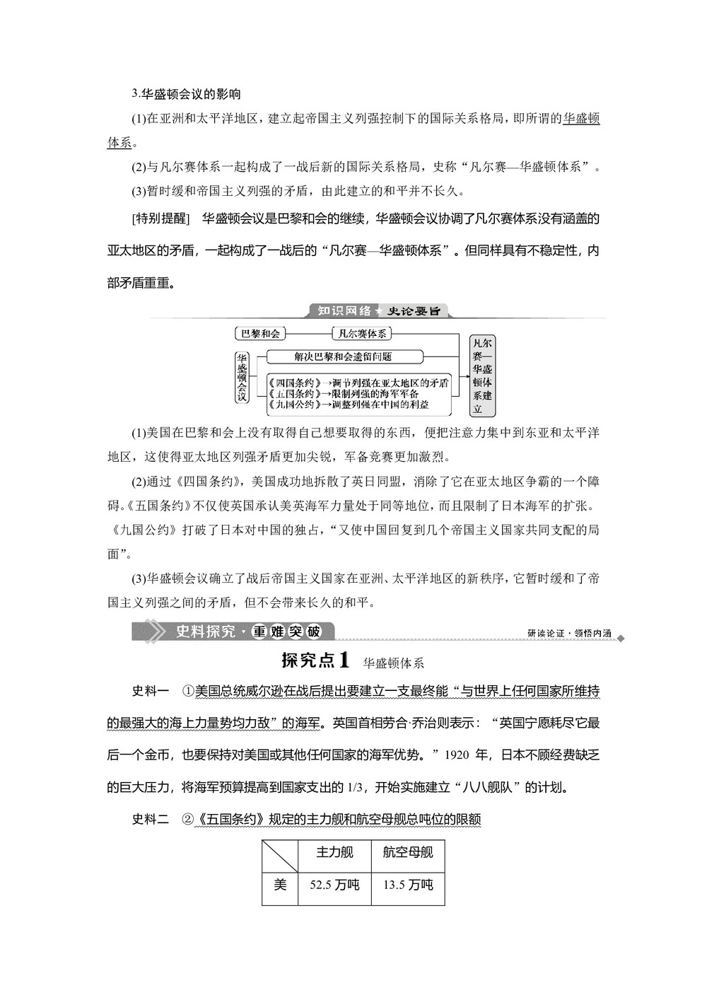 2019-2020学年人教版选修3 第二单元 第3课 华盛顿会议 学案第3页