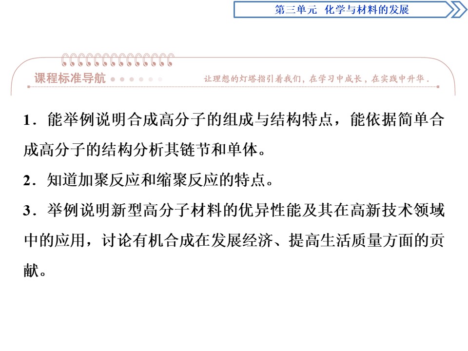 2019-2020人教版选修2 第3单元课题3　高分子化合物与材料课件（41张）第2页