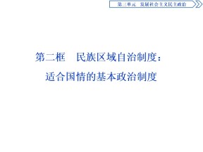 2019-2020学年人教A版政治浙江专用必修2课件：第八课第二框　民族区域自治制度：适合国情的基本政治制度课件（54张）