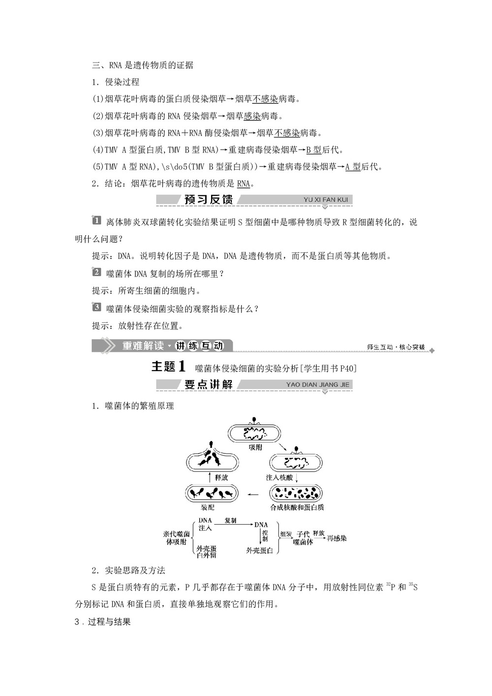 2019-2020学年 浙科版  必修二  核酸是遗传物质的证据 教案第2页