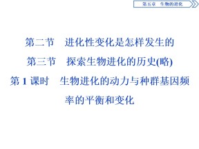 2019-2020学年 浙科版 必修2生物进化的动力与种群基因频率的平衡和变化  课件  （38张）