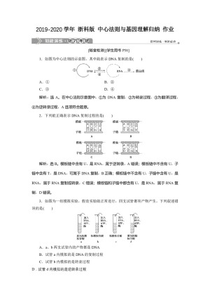 2019-2020学年 浙科版   必修二 中心法则与基因理解归纳 作业