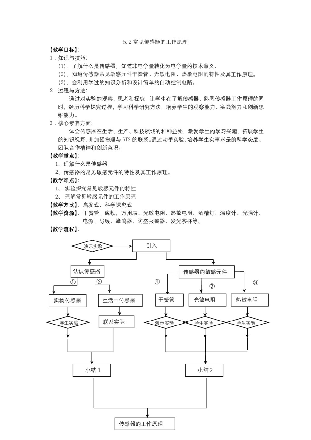 2019-2020学年度鲁科版选修3-2 5.2常见传感器的工作原理 教案(6)第1页
