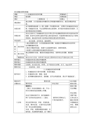 2019-2020学年度教科版选修3-4 2.1机械波的形成和传播 教案(4)