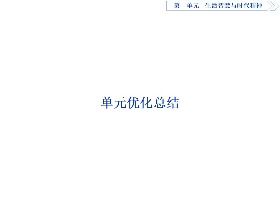 2019-2020学年人教A版政治必修四同步课件：第一单元　生活智慧与时代精神 单元优化总结 课件（14张）第1页