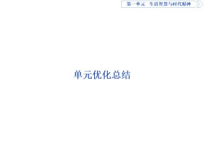 2019-2020学年人教A版政治必修四同步课件：第一单元　生活智慧与时代精神 单元优化总结 课件（14张）