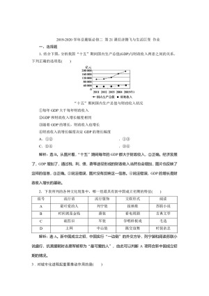 2019-2020学年岳麓版必修二 第21课经济腾飞与生活巨变 作业