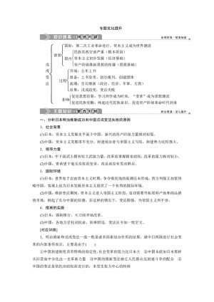2019-2020学年人民版选修一 专题九   戊戌变法 优化提升  学案