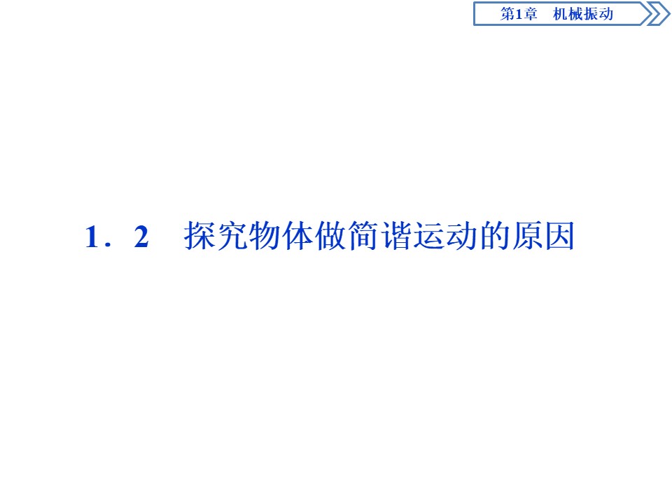 2019-2020学年沪科版选修3-4 1.2　探究物体做简谐运动的原因 课件（20张）第1页