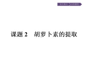 2019-2020学年 人教版 选修1 胡萝卜素的提取   课件  （14张）