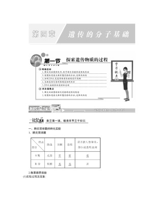 2019-2020学年 苏教版 必修二  探索遗传物质的过程  教案