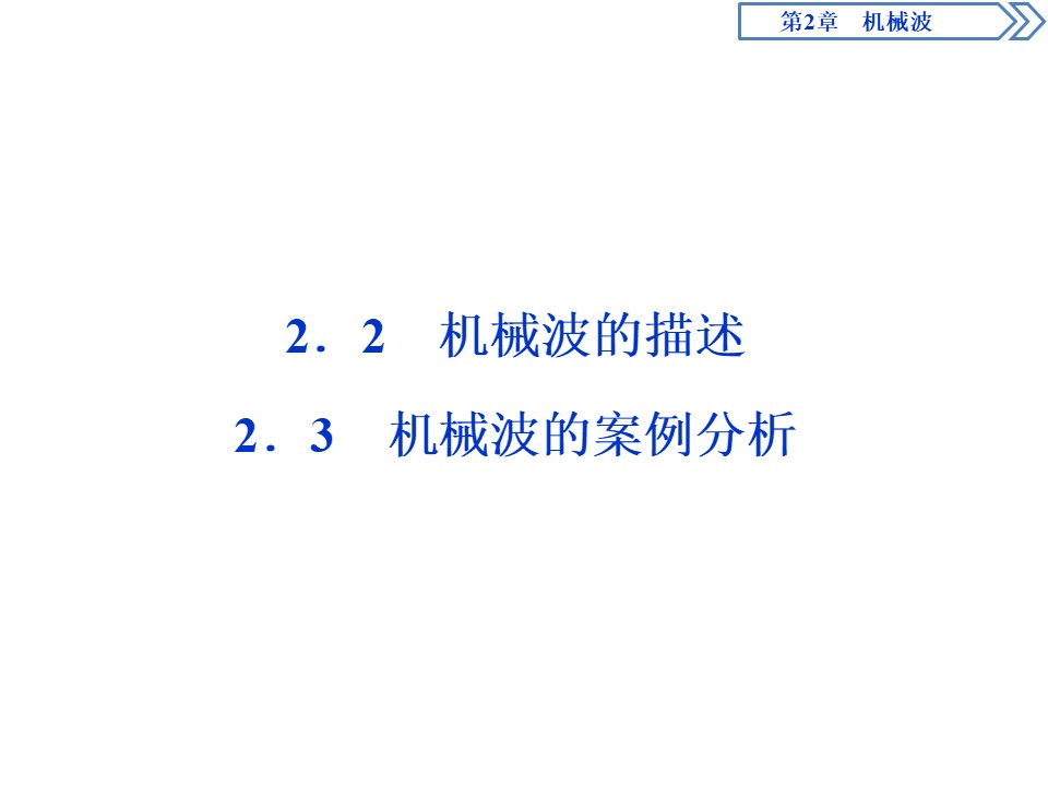 2019-2020学年沪科版选修3-4 2.2　机械波的描述  2.3　机械波的案例分析 课件（37张）第1页