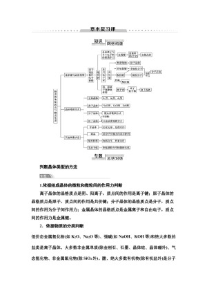 2019-2020学年鲁科版选修3第3章物质的聚集状态与物质性质 章末复习学案