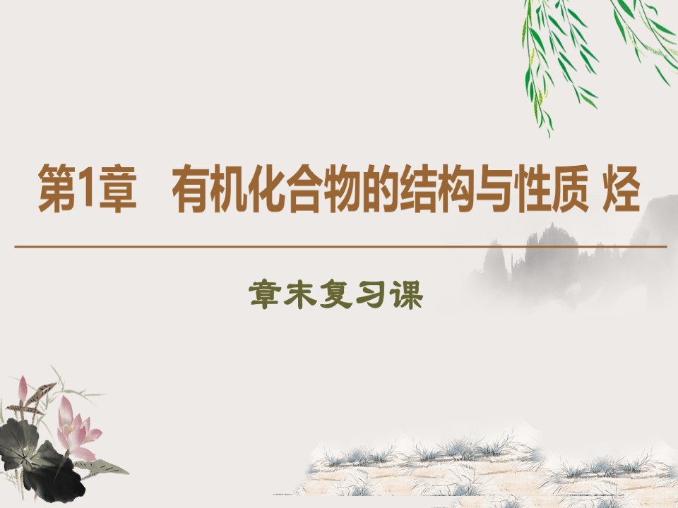 2019-2020学年鲁科版选修5第1章有机化合物的结构和性质 章末复习课件（12张）第1页