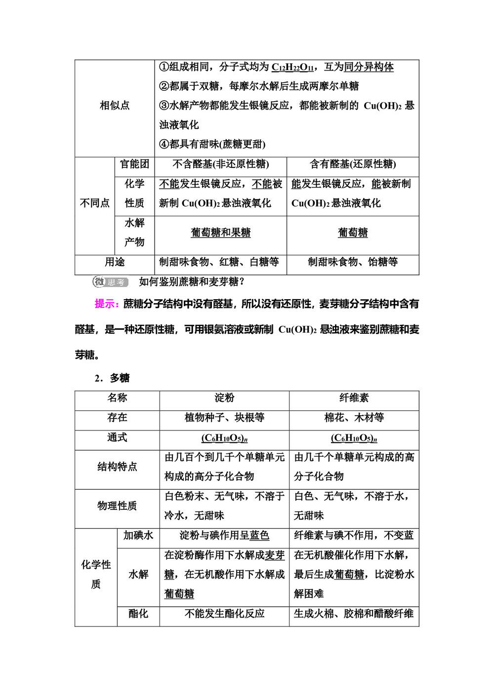 2019-2020学年鲁科版选修五 第2章 第3节 第2课时 糖类 学案第3页