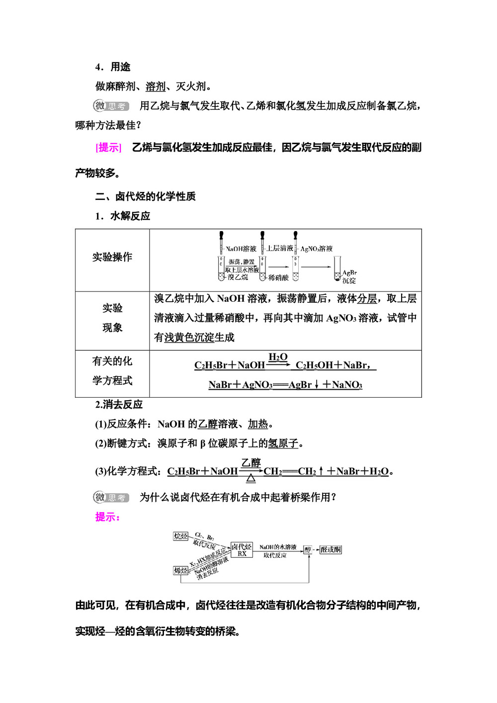 2019-2020学年鲁科版选修五 第2章 第1节 第2课时 有机化学反应的应用——卤代烃的制备和性质 学案第2页