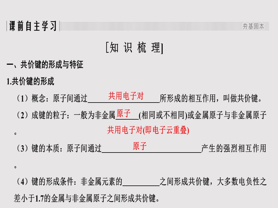 2019-2020学年人教版选修3 第2章第1节 共价键（第1课时） 课件（29张）第3页