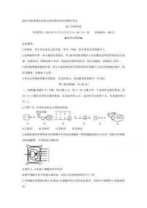 《302edu发布》湖北省重点高中联考协作体2020届高三上学期期中考试 生物 Word版含答案